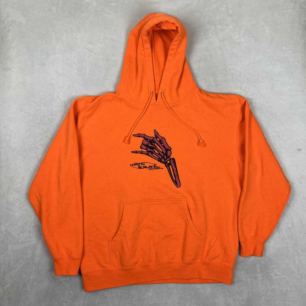 Rolling Loud Hoodie Mens Large Orange Fleece Pullover Bay Area 2019 Graphic